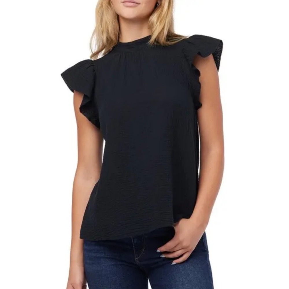 Joes jeans black daisy top size large/L